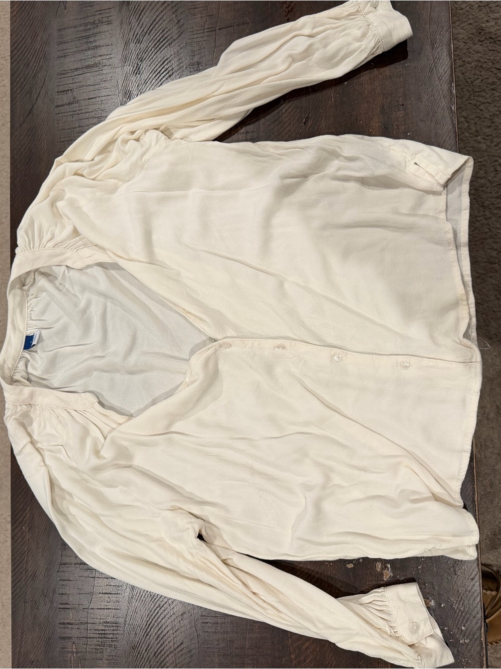 Old Navy Cream Button-Front Women's Blouse
